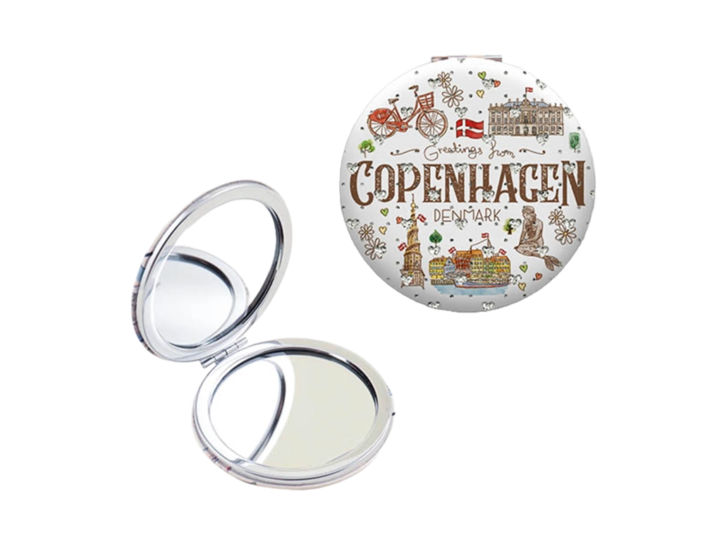Mirror With Rhinestones Round, Akvarel CPH
