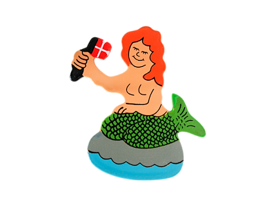 Magnet Mermaid Wood