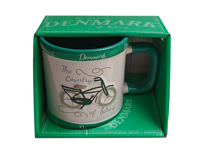 Mug Retro Bicycle Embossed Green