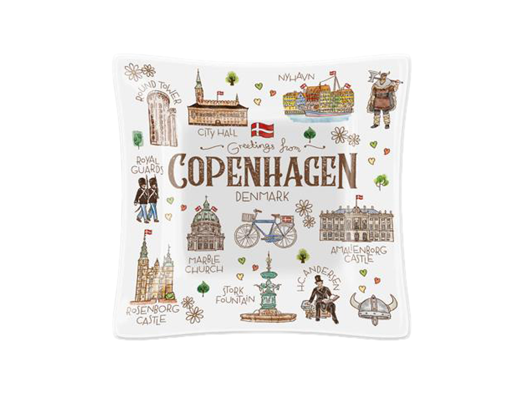 Glas askebærger 9x9cm Akvarel CPH