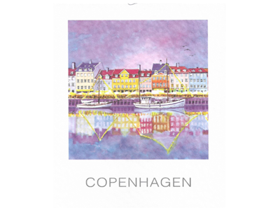 Postcard, Nyhavn Evening, 10 x 12 cm