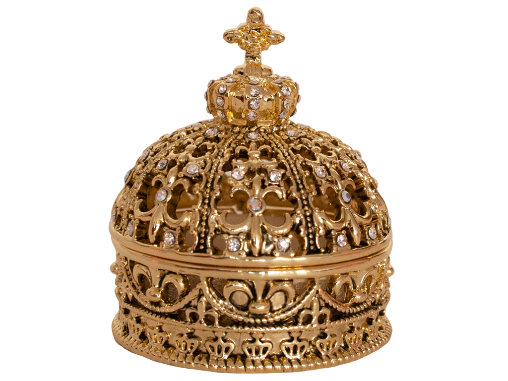 Jewelry Box Crown With Box White Diamonds 5.4 cm