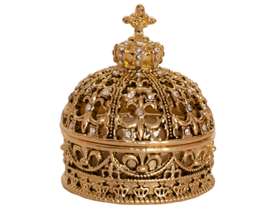 Jewelry Box Crown With Box White Diamonds 5.4 cm