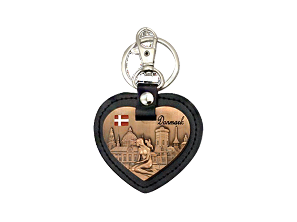 Nøglering Læder Hjerte