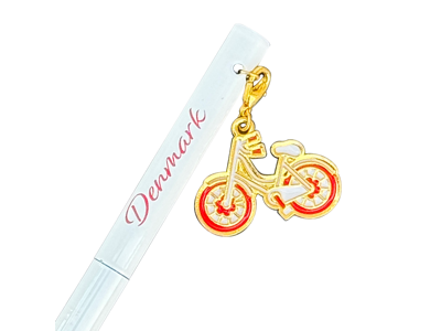 Pen, White With Bicycle