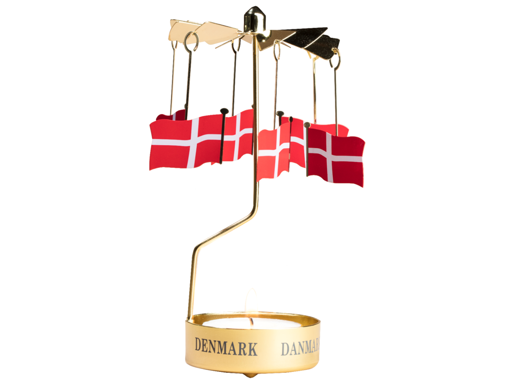Rotary Candle Holder Danish Flags