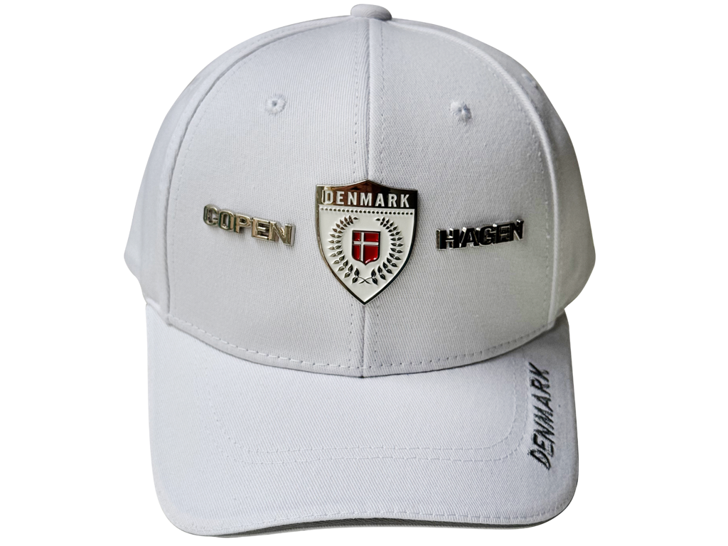 Cap, White Copenhagen Metal Coat Of Arms