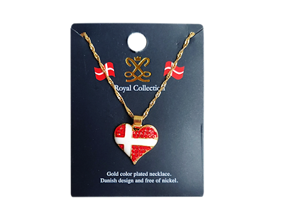 Necklace Heart Flag Gold