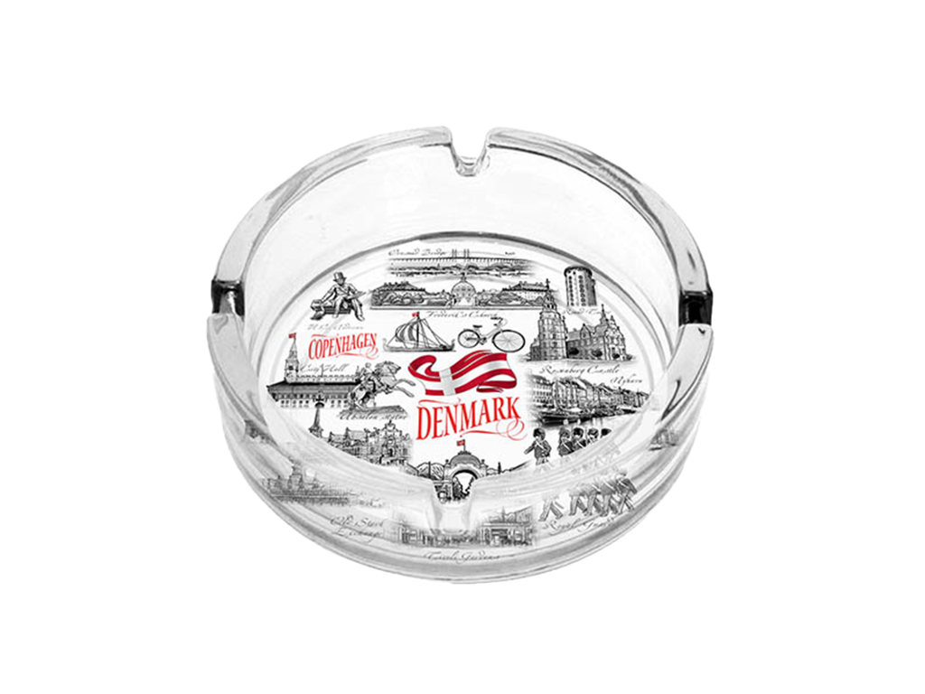 Ashtray Glass, Black & White