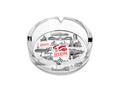 Ashtray Glass, Black & White