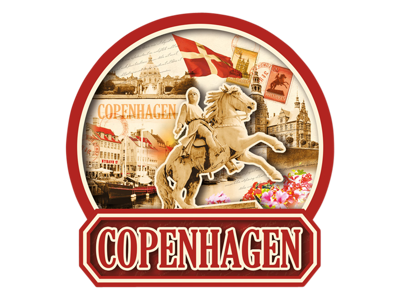 Magnet, Wood Retro CPH