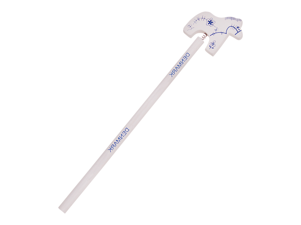 Pencil White Mussel Horse Wood