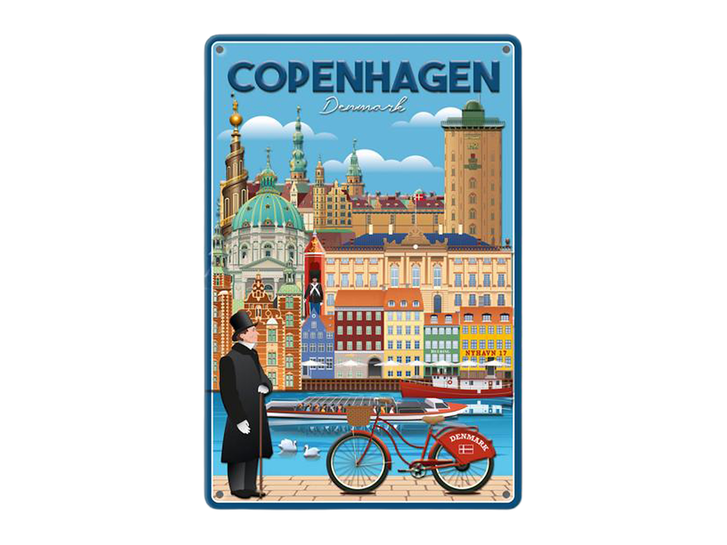Metalskilt - 30x20 cm Bygninger Cph.