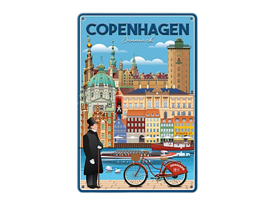 Metalskilt - 30x20 cm Bygninger Cph.