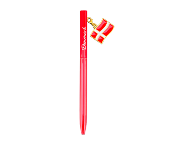 Pen, Red With Flag