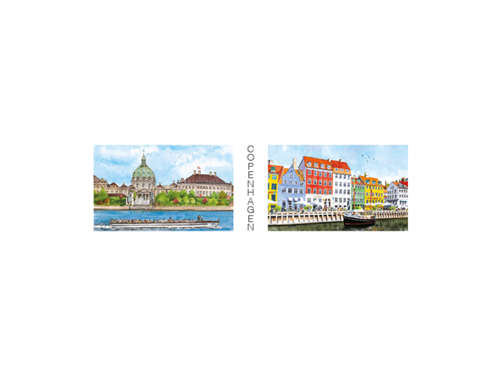 Postkort, Marmorkirken/Nyhavn 17x5,5cm 