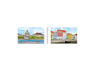Postkort, Marmorkirken/Nyhavn 17x5,5cm 