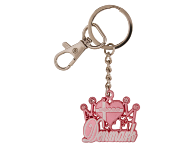 Keyring Denmark Crown Pink