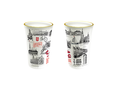 Shotglas Tulip,  Black & White
