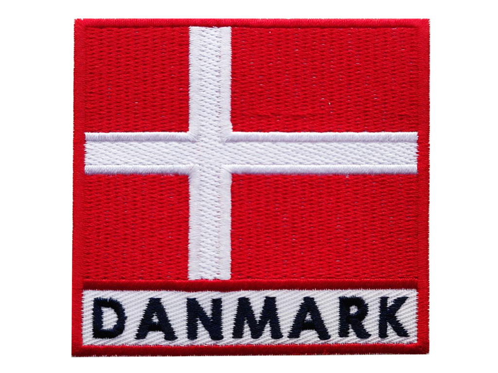 Patch Dannebrog Text Denmark Large