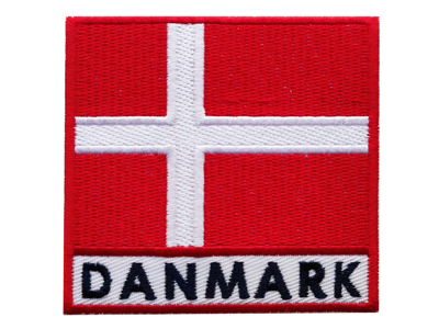 Patch Dannebrog Text Denmark Large