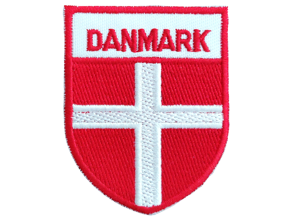 Patch Dannebrog Coat Of Arms Text Denmark Large