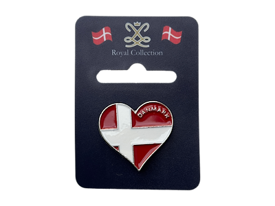 Pin, DK Flag Hjerteformet