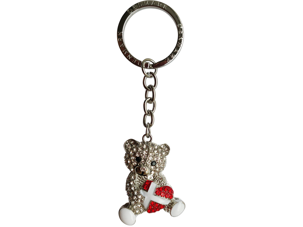 Keyring Teddy Bear Flag Heart