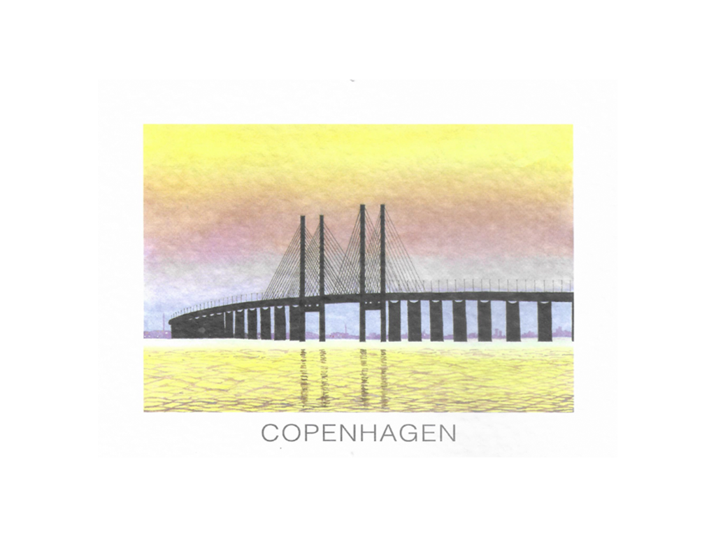 Postcard, Øresund Bridge, 16.5 x 12 cm