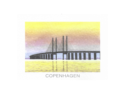 Postcard, Øresund Bridge, 16.5 x 12 cm
