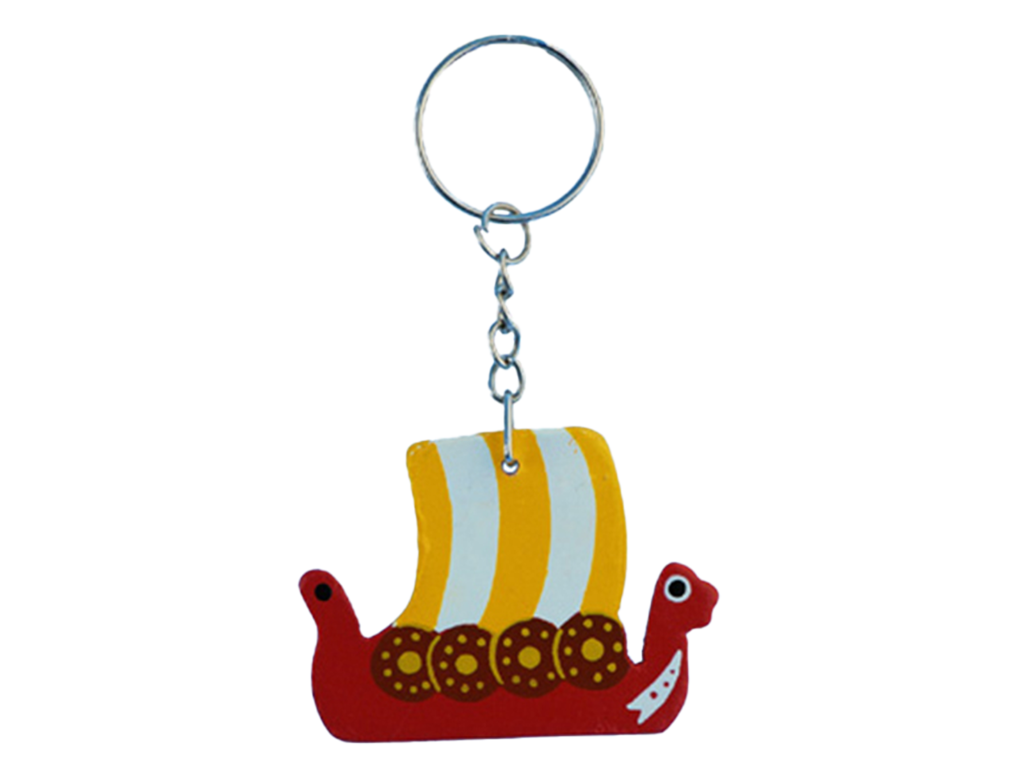 Keyring, Viking Ship Yellow And Red