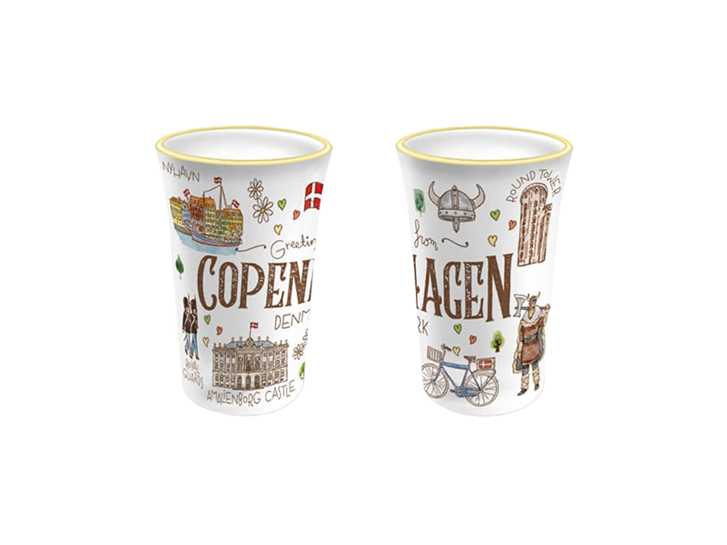 Shotglass Tupil With Goldrim, Akvarel CPH