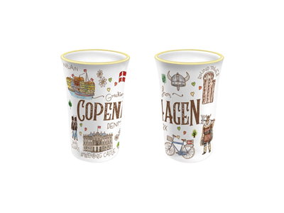 Shotglass Tupil With Goldrim, Akvarel CPH