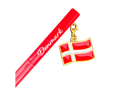 Pen, Red With Flag