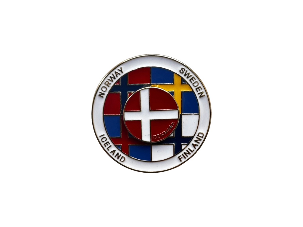 Pin Spinning Nordic Flag
