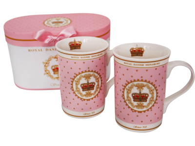 2 Mugs In Gift Box Royal Danish Monarchy Pink