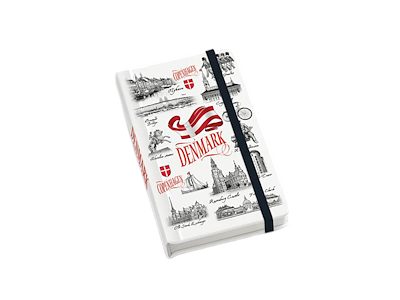 Notesbog A6 m/band Black & White