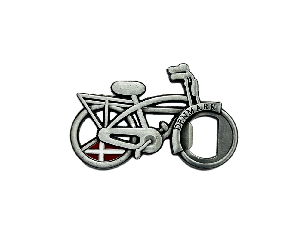 Magnet and Bottle Opener, Bicycle Pewter