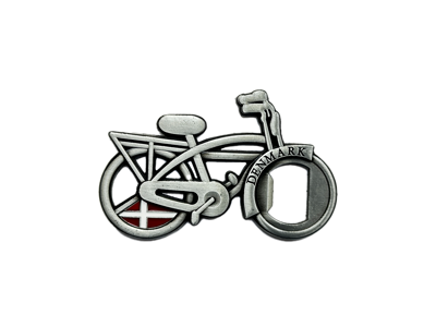 Magnet and Bottle Opener, Bicycle Pewter