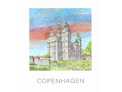 Postcard, Rosenborg, 10 x 12 cm