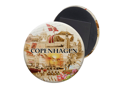 Magnet, Soft Touch, Round, Retro CPH