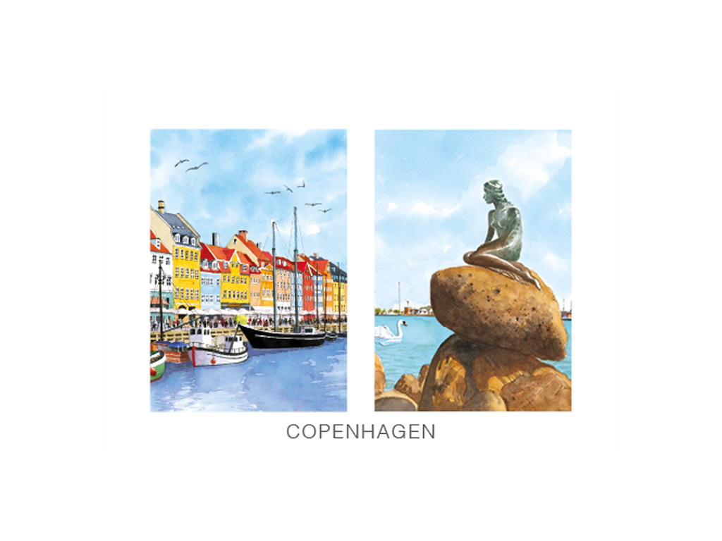 Postkort, Nyhavn/Havfrue 16,5x12cm 
