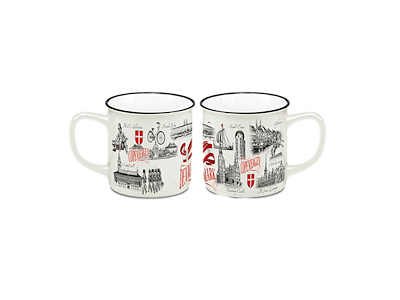 Bone China Mug, Small, Black & White