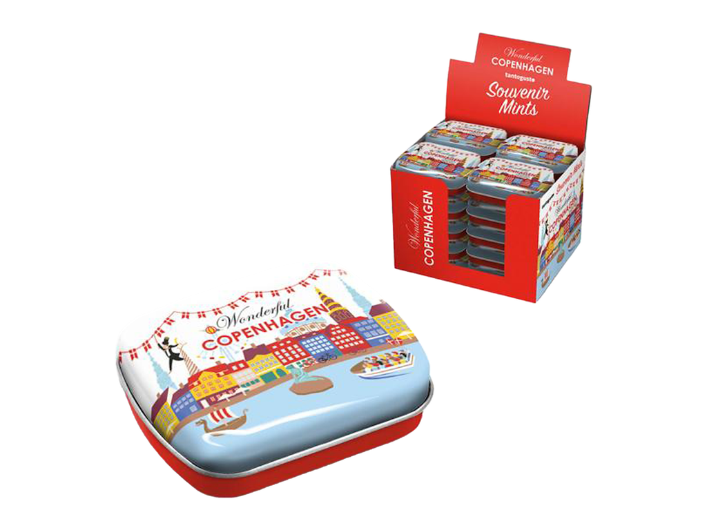 Tin æske m/mynte slik Wonderful CPH