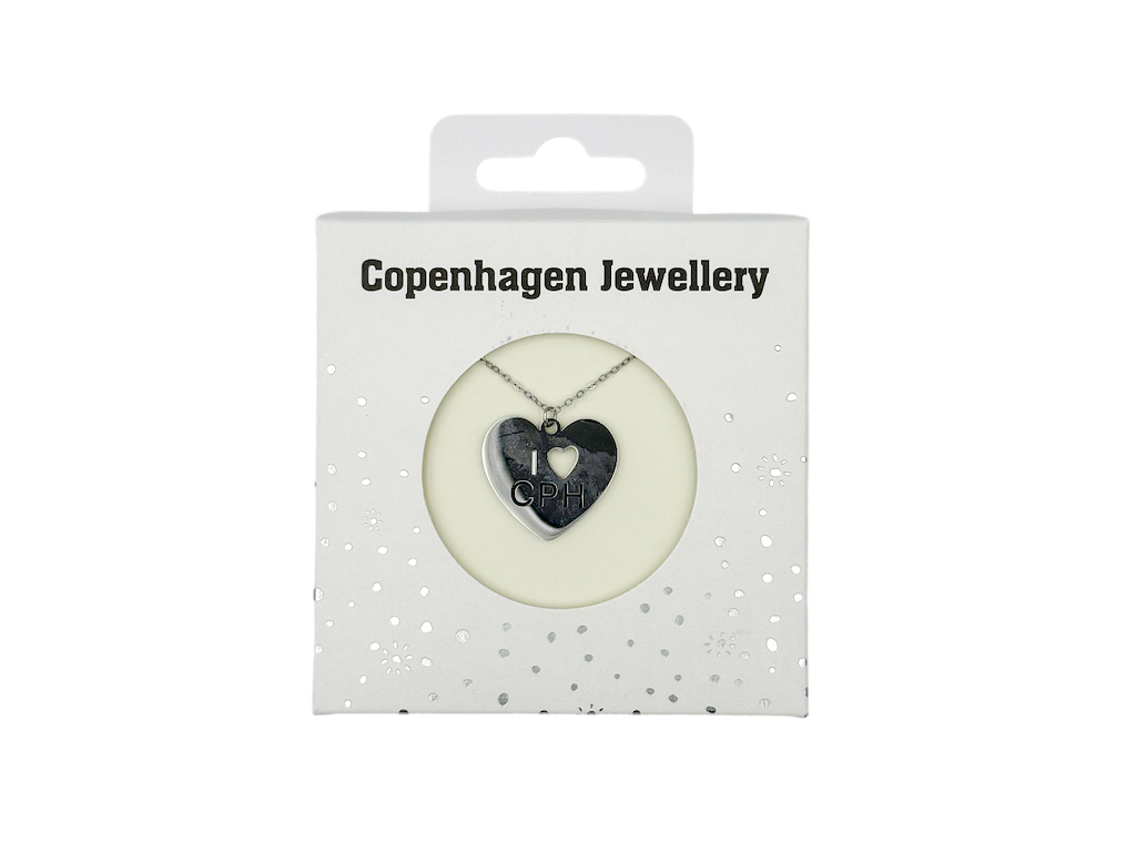 Halskæde Hjerte - I Love CPH-Sølv