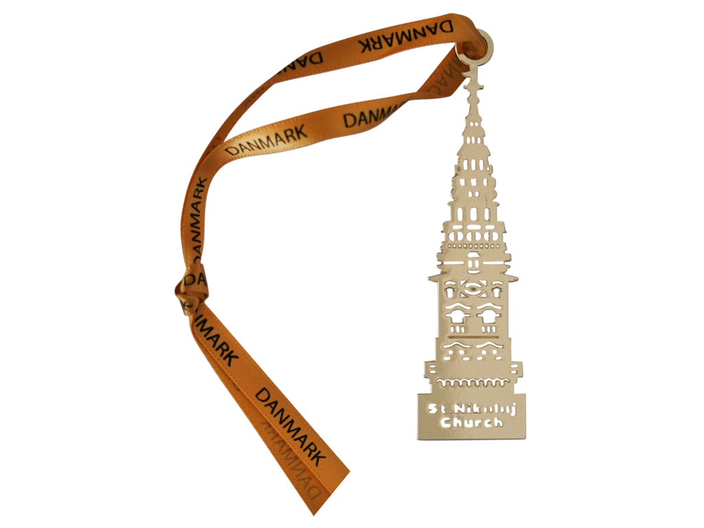 Bookmark Saint Nikolaj Church Gold Color Plated Metal