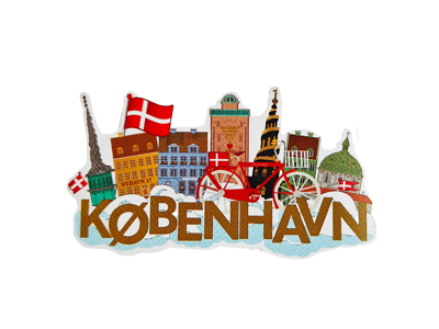 Sticker, Copenhagen Towers Clouds