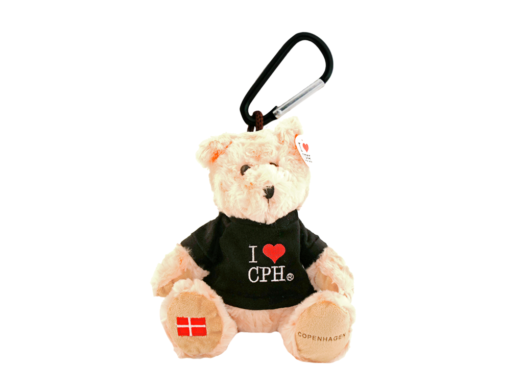 Keyring Teddy I Love CPH Sort