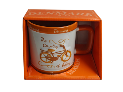 Mug Retro Bicycle Embossed Orange