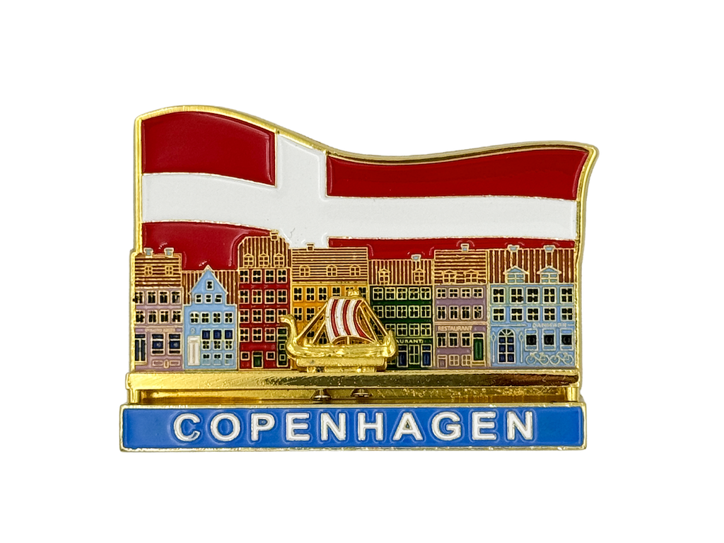 Magnet, Flag Nyhavn Bevægelig Vikingeskib Guld